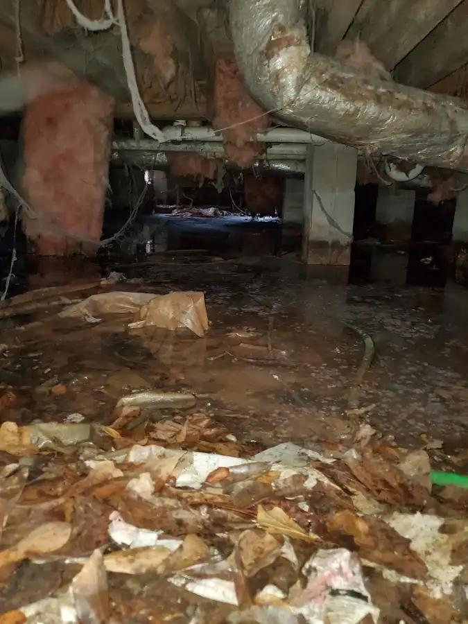 Crawl space flood assessment for Commercial Water Damage Restoration in Alden